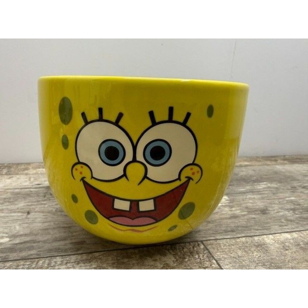 Spongebob Squarepants 5" Ramen Noodle Ceramic Bowl Yellow - Bright & Fun!